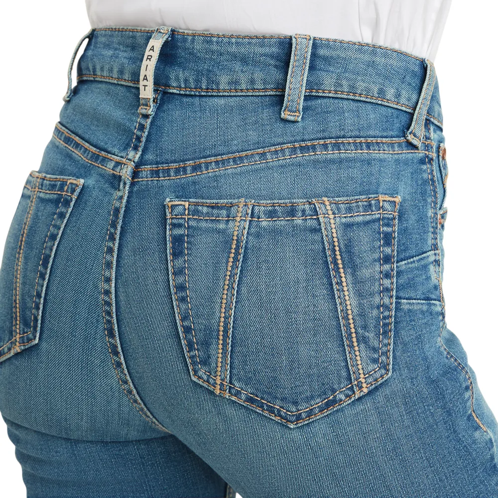 10043211 Ariat Womens High Rise Real Boot Cut Charlee Denim Jean - Delaware Size 34R