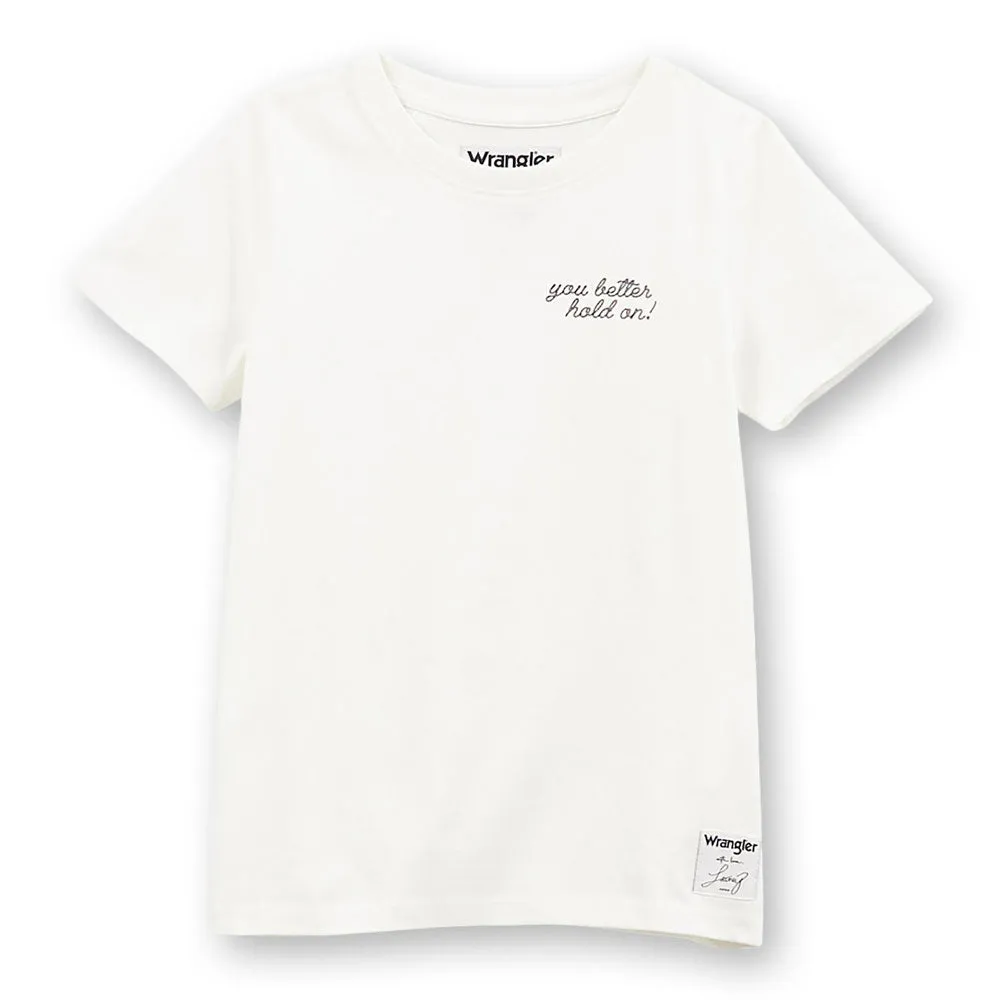 112360650 Wrangler X Lainey Wilson Women's Shrunken Band Short Sleeve T-Shirt - White