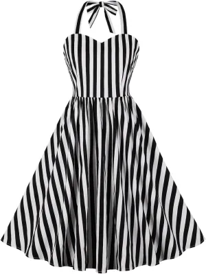 1950s Dresses for Women Vintage Retro Cocktail Party Swing Dresses Halter Floral Rockabilly 50s Polka Dot Pin up Dress