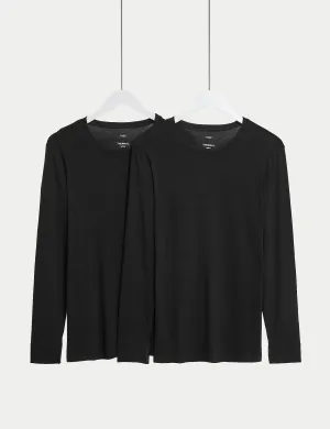 2 pcs. Heatgen Marks & Spencer Lightweight Long Sleeve Thermal Underwear, Black