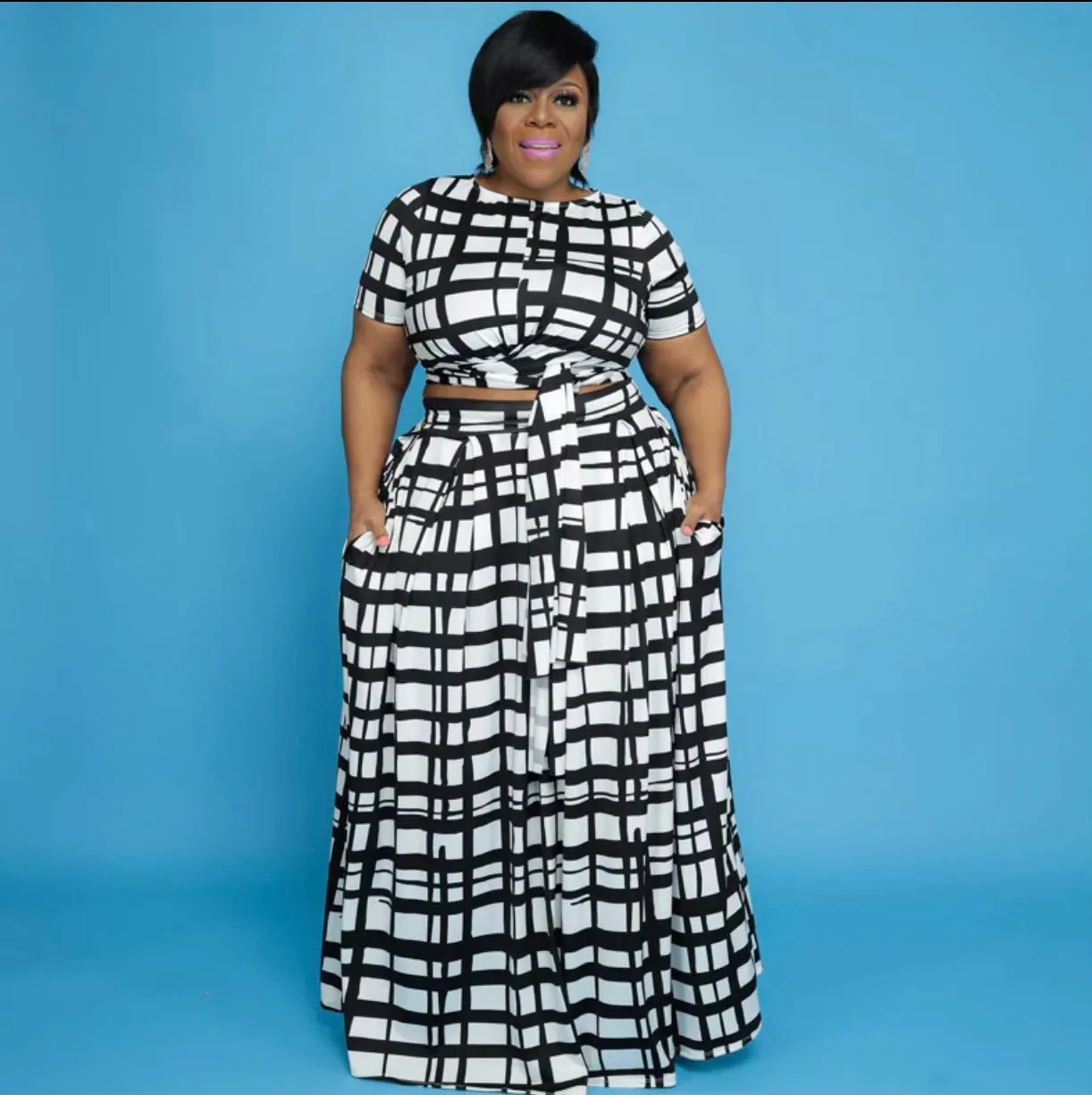 2pc Crop Top/Maxi Dress Set