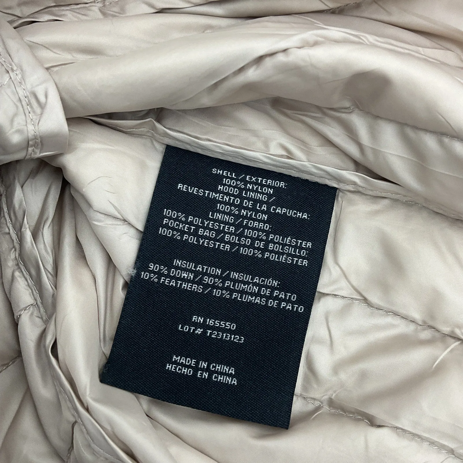 32 Degree Heat Women's XS Goose Down Hooded Beige Nylon Anorak Coat