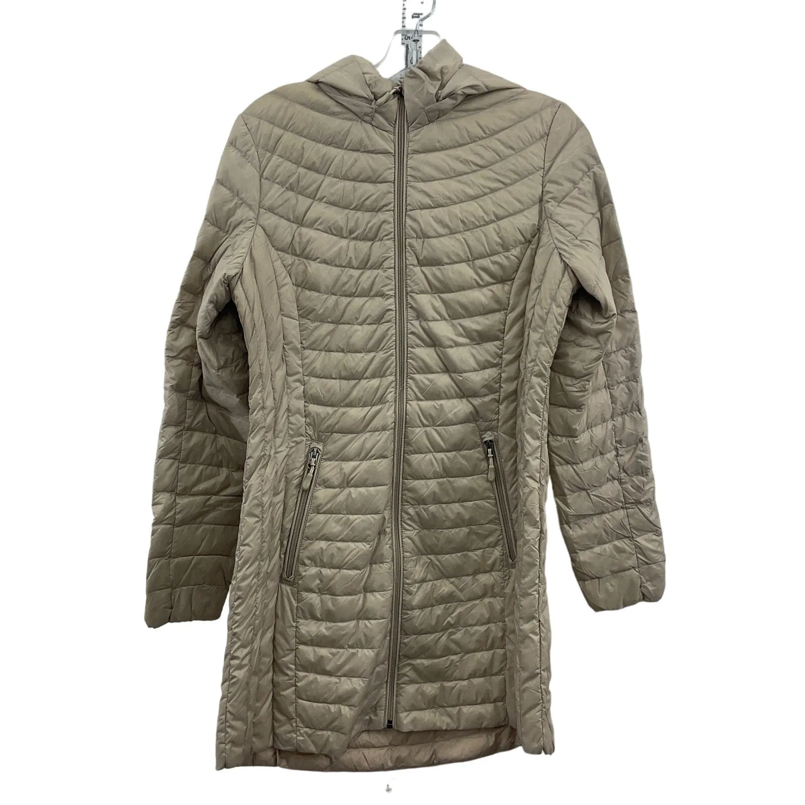 32 Degree Heat Women's XS Goose Down Hooded Beige Nylon Anorak Coat