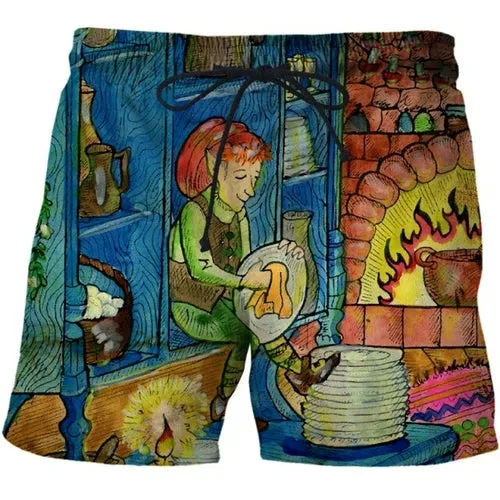 3D Shorts Cerberus Printed Casual Swimming Beach Shorts Fashion
