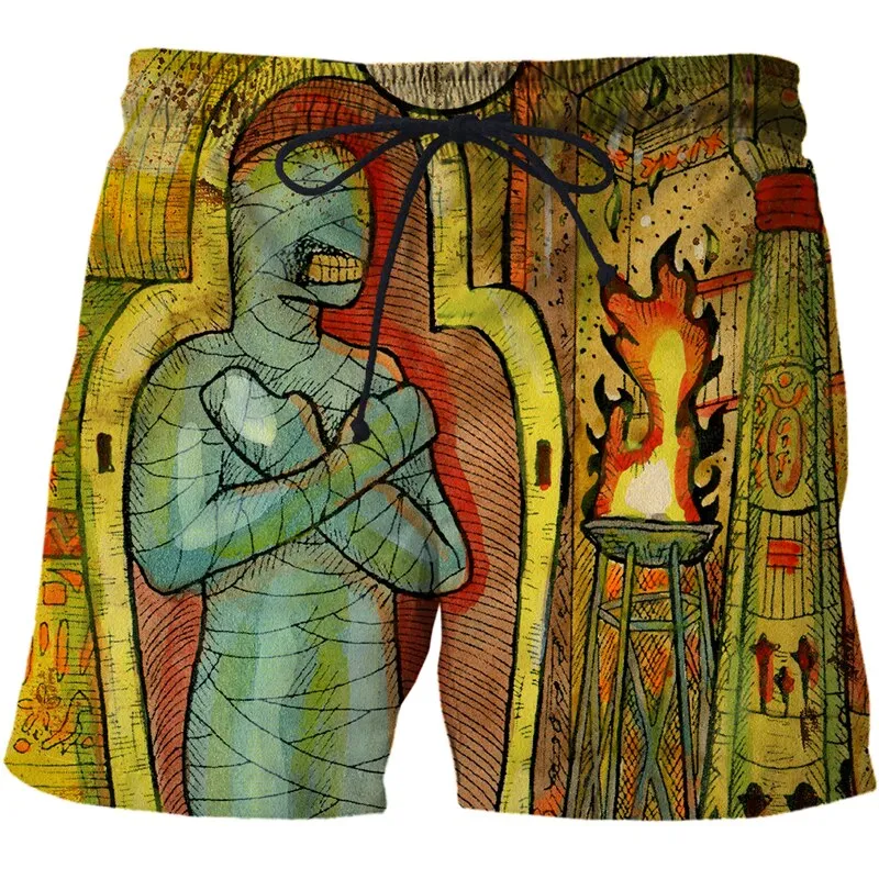 3D Shorts Cerberus Printed Casual Swimming Beach Shorts Fashion