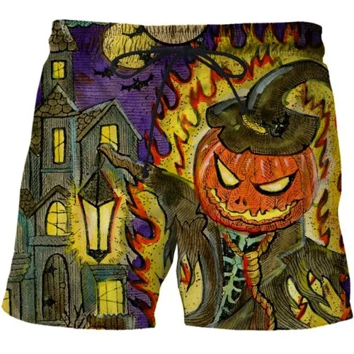 3D Shorts Cerberus Printed Casual Swimming Beach Shorts Fashion