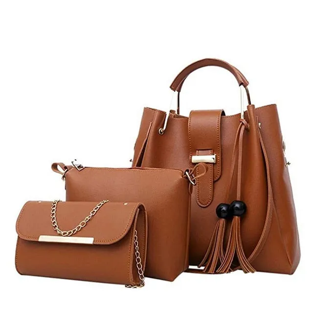3Pcs/Sets Women Casual Handbags