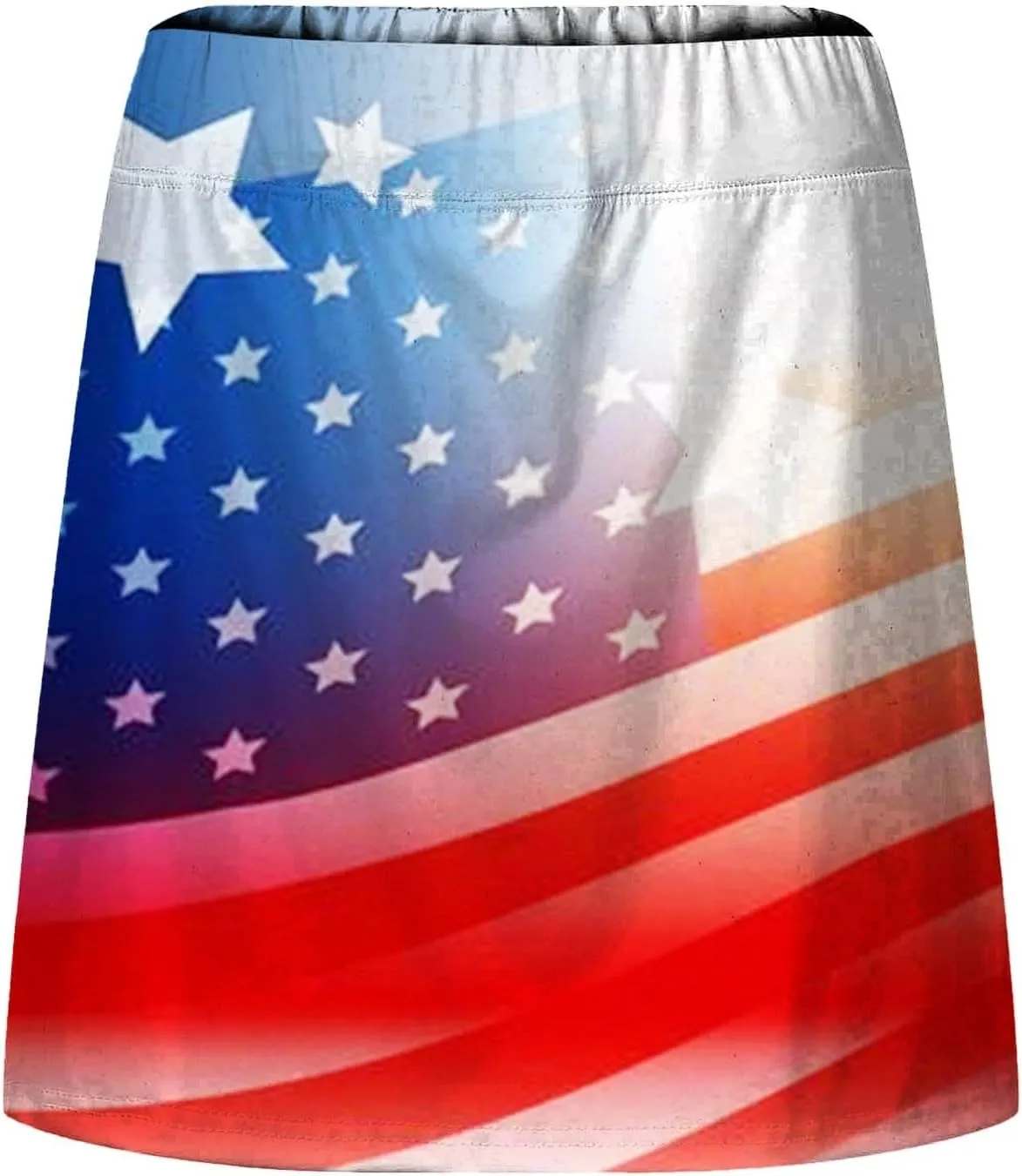 4th of July Tennis Skirts for Women Pleated Athletic Skort Lightweight Golf Skirts with Shorts Pocket Workout Pickleball