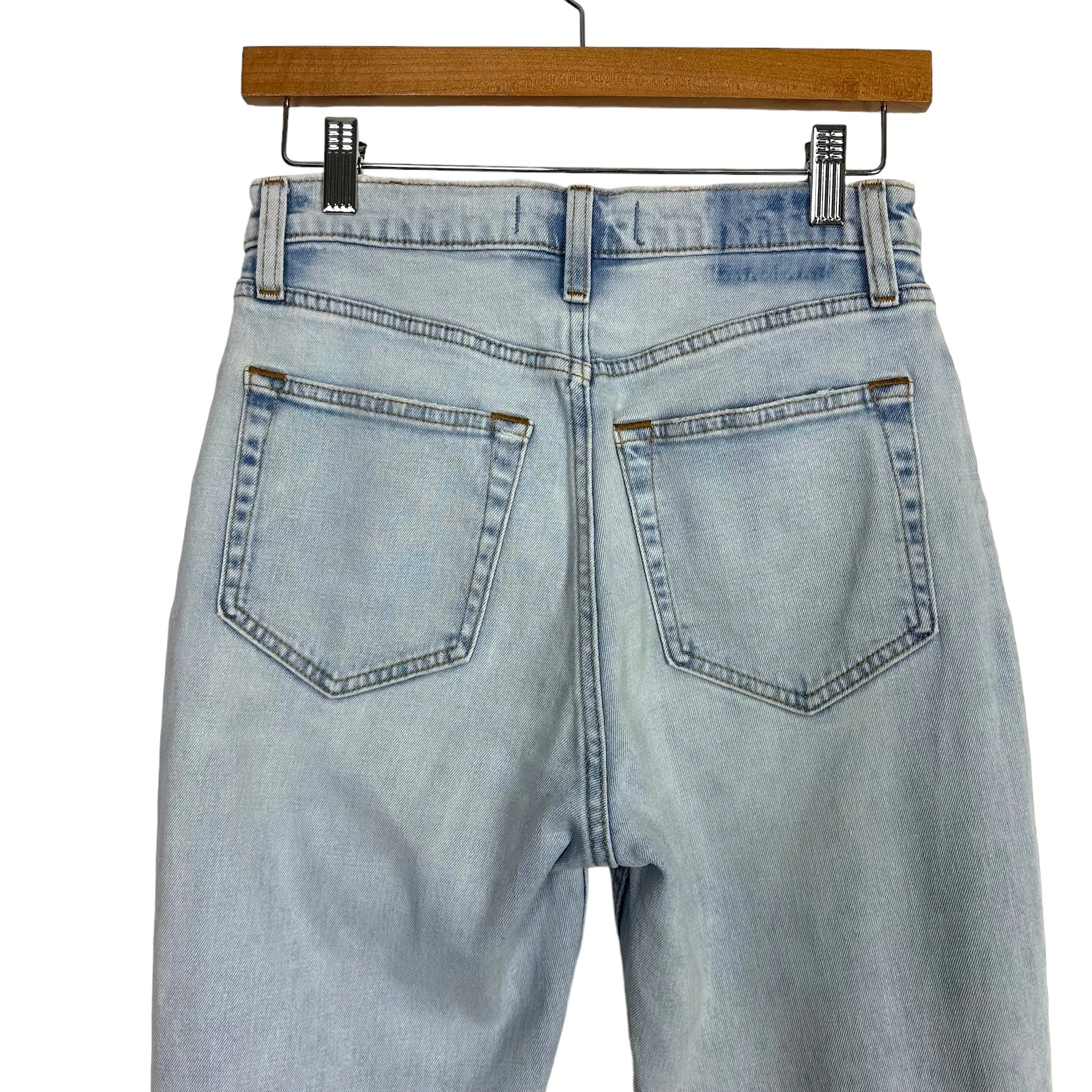 Abercrombie & Fitch The Ankle Straight Ultra High-Rise Distressed Jeans- Size 27/4 S (Inseam 23")