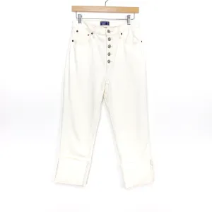 Abercrombie & Fitch White Ultra High Rise Straight Jeans NWT- Size 28 Short (Inseam 23" cuffed as pictured")