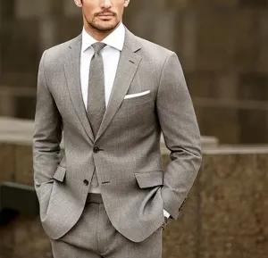 Aidase 2024 New Grey Men Suits For Wedding Groom 2Pieces(Jacket Pant) Prom Bridgegroom Slim Fit Terno Masculino Blazer For Man