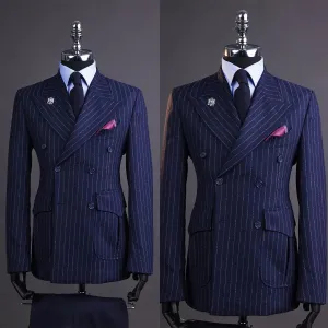 Aidase Vintage Wedding Suits For Men Slim Fit Tuxedos Peaked Lapel Groom Wear Business Office 2 Pieces Blazer With Pants Costume Homme