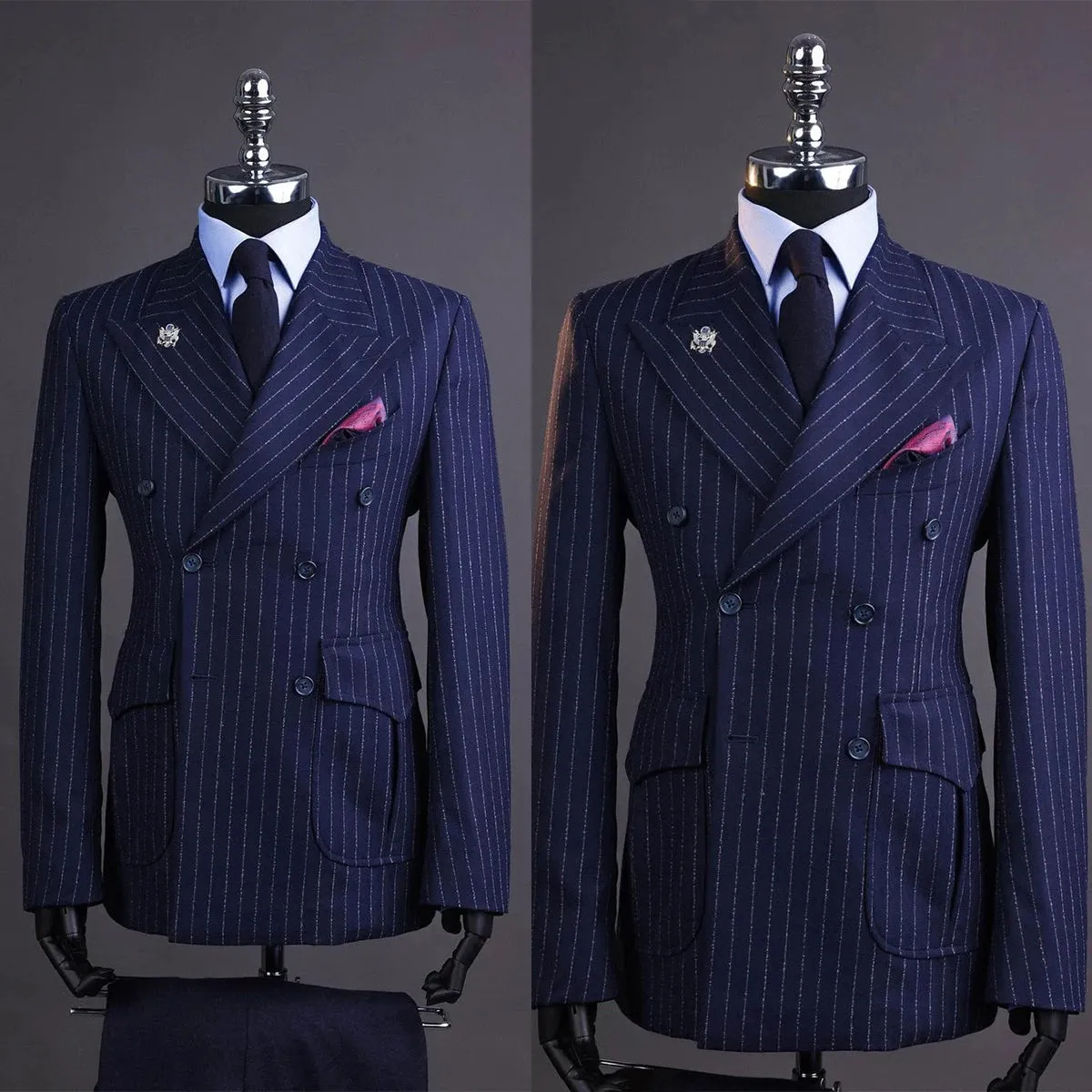 Aidase Vintage Wedding Suits For Men Slim Fit Tuxedos Peaked Lapel Groom Wear Business Office 2 Pieces Blazer With Pants Costume Homme