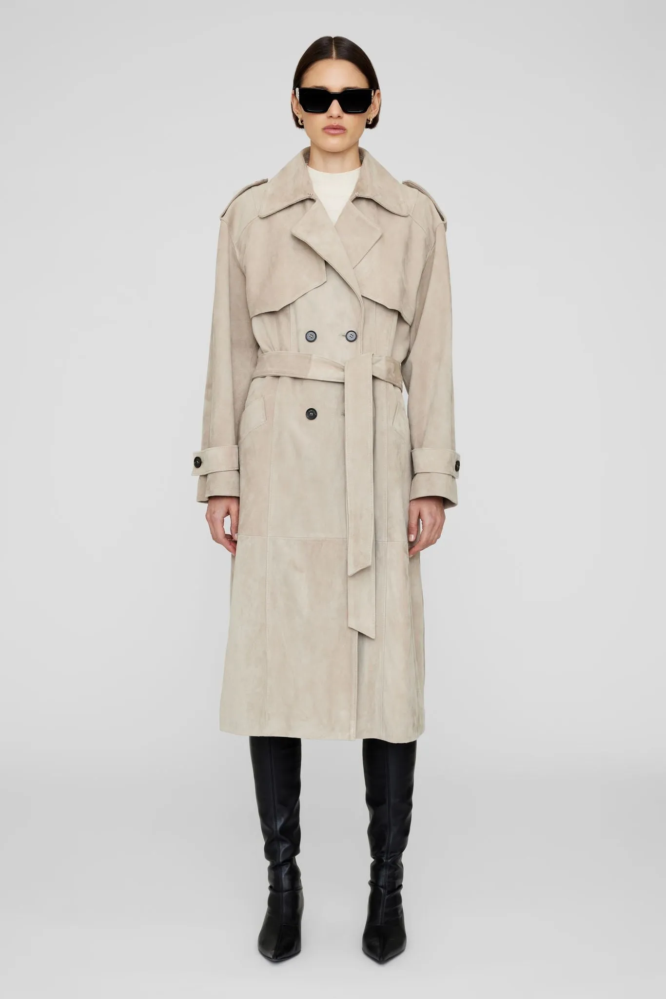 Anine Bing Finley Trench in Taupe