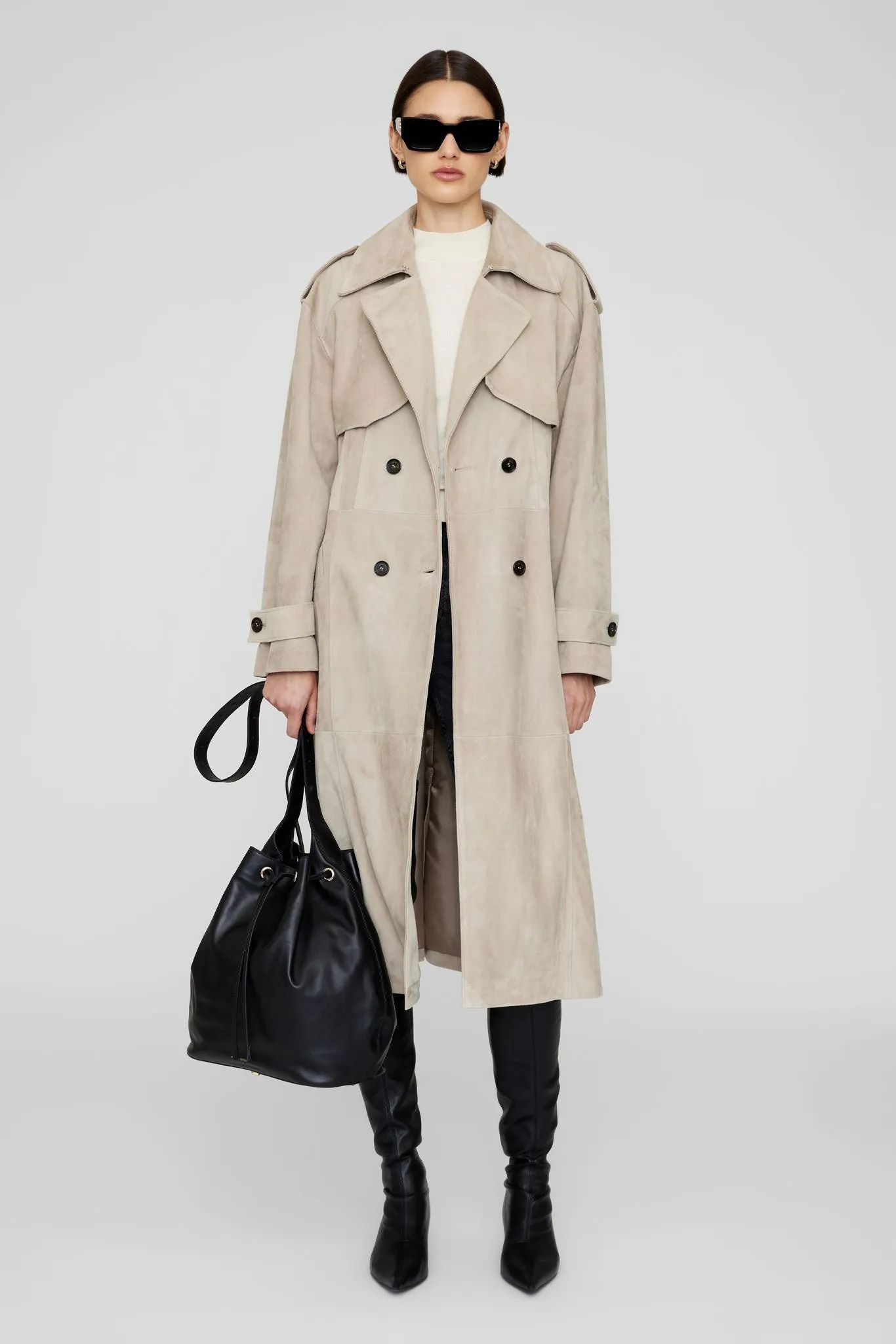 Anine Bing Finley Trench in Taupe