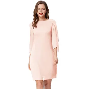 Apricot A Loose Chiffon Dress Elegant Wedding Guest Dress for Party Dresses Casual Summer - GRACE KARIN