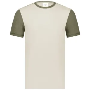 Augusta Sportswear Men's Birch/Olive Heather Gameday Vintage Ringer Tee