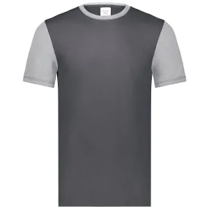 Augusta Sportswear Men's Carbon Heather/Grey Heather Gameday Vintage Ringer Tee