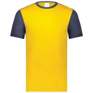 Augusta Sportswear Men's Gold Heather/Navy Heather Gameday Vintage Ringer Tee
