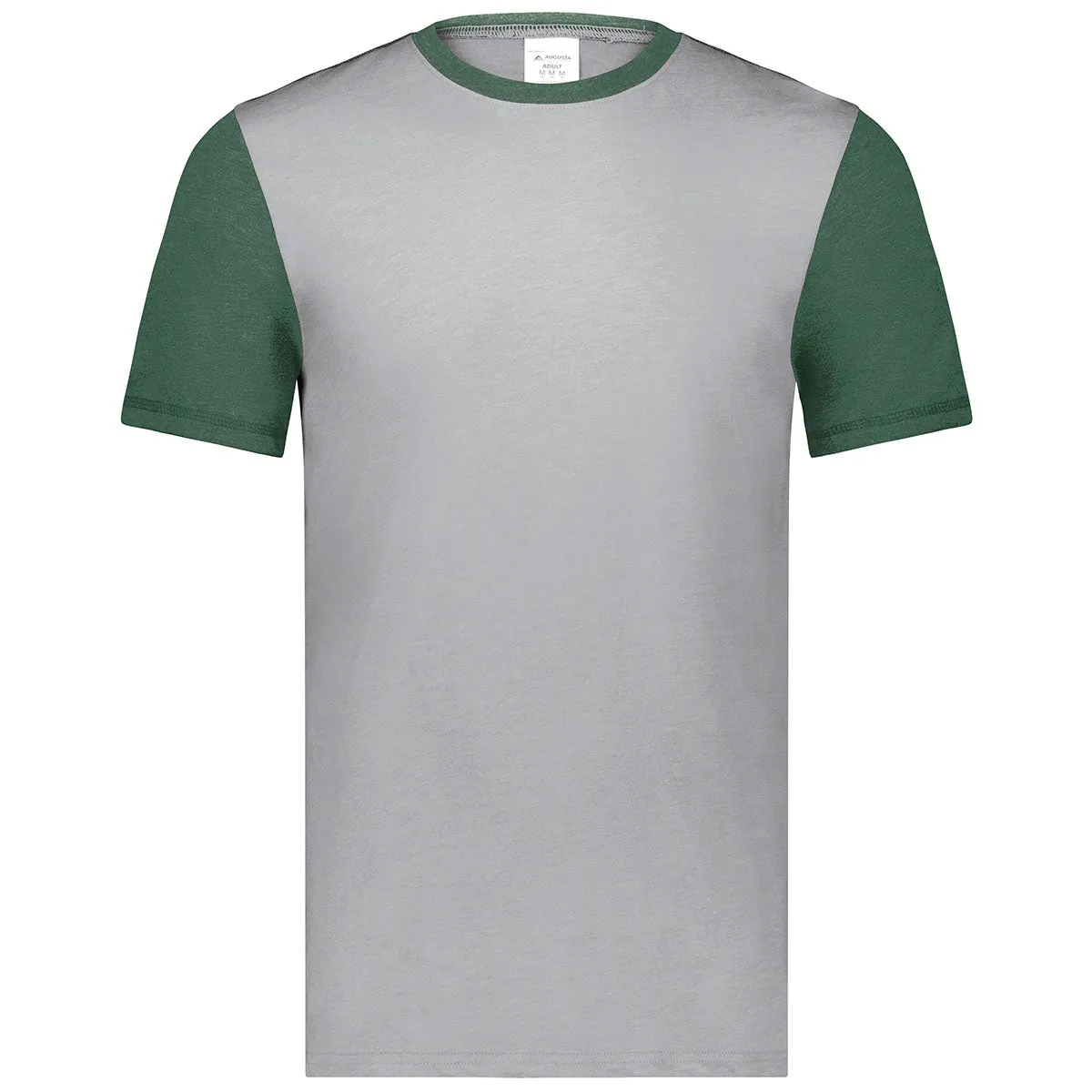 Augusta Sportswear Men's Grey Heather/Dark Green Heather Gameday Vintage Ringer Tee