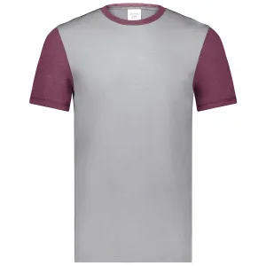 Augusta Sportswear Men's Grey Heather/Maroon Heather Gameday Vintage Ringer Tee