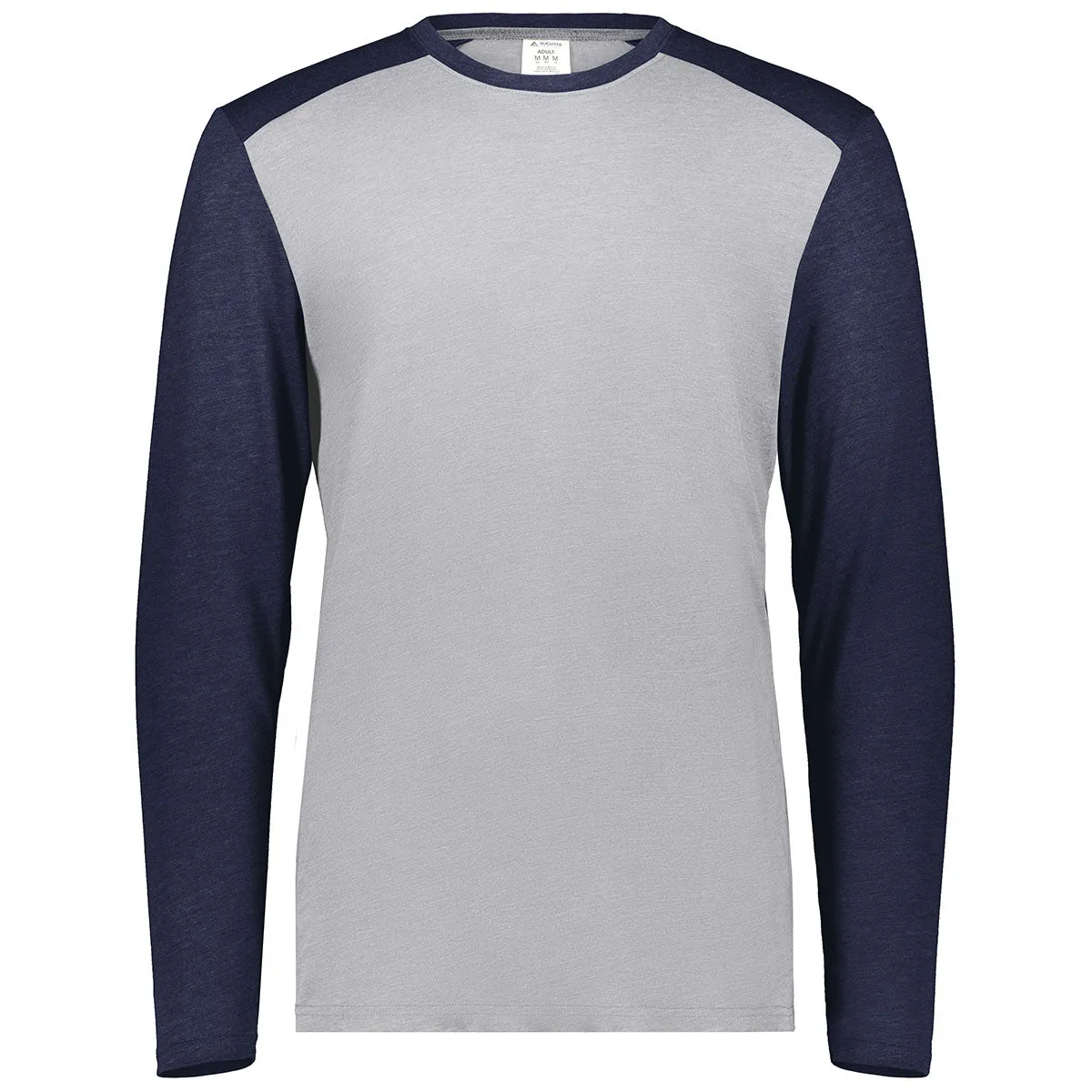 Augusta Sportswear Men's Grey Heather/Navy Heather Gameday Vintage Long Sleeve Tee