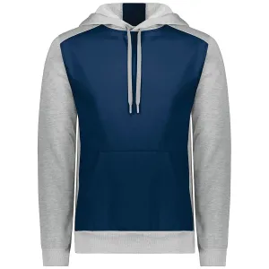 Augusta Sportswear Men's Navy/Grey Heather Three-Season Fleece Pullover Hoodie