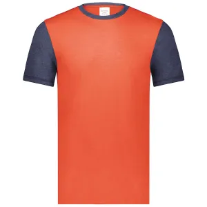 Augusta Sportswear Men's Orange Heather/Navy Heather Gameday Vintage Ringer Tee