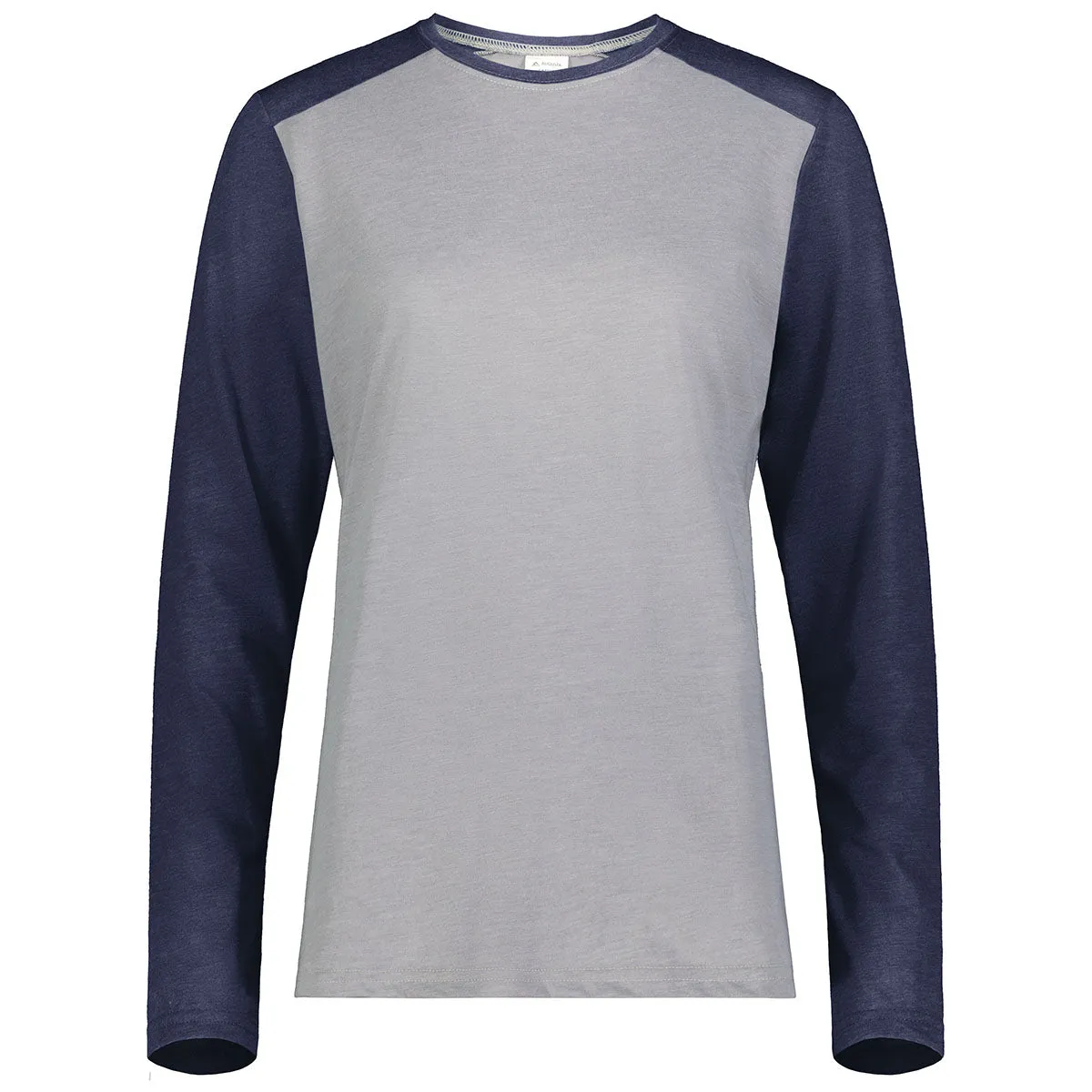 Augusta Sportswear Women's Grey Heather/Navy Heather Gameday Vintage Long Sleeve Tee