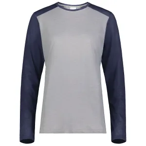 Augusta Sportswear Women's Grey Heather/Navy Heather Gameday Vintage Long Sleeve Tee