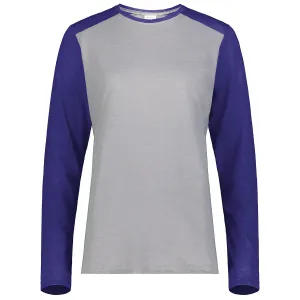 Augusta Sportswear Women's Grey Heather/Purple Heather Gameday Vintage Long Sleeve Tee