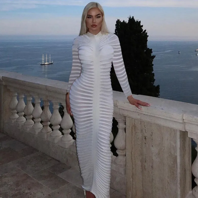 Autumn Long Sleeve Round Neck Slim Fit Dress