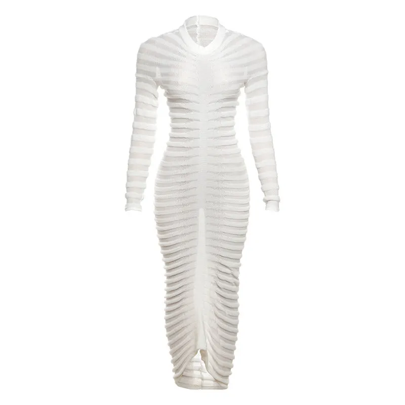 Autumn Long Sleeve Round Neck Slim Fit Dress