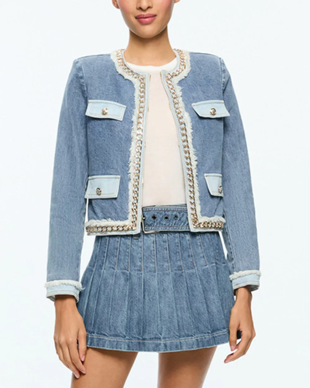 Avery Blue Landon Crop Denim Jacket