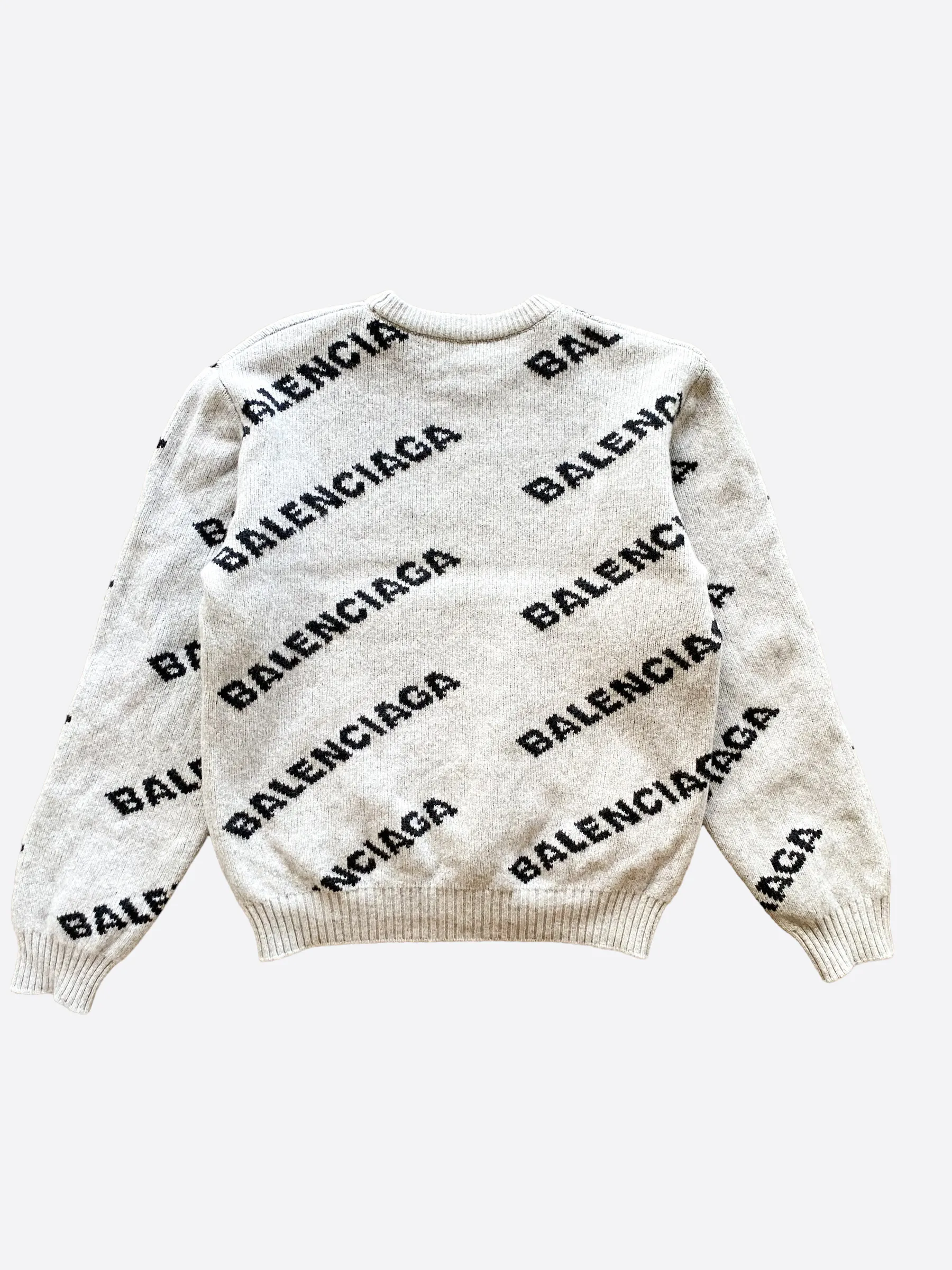 Balenciaga Grey All Over Logo Sweater