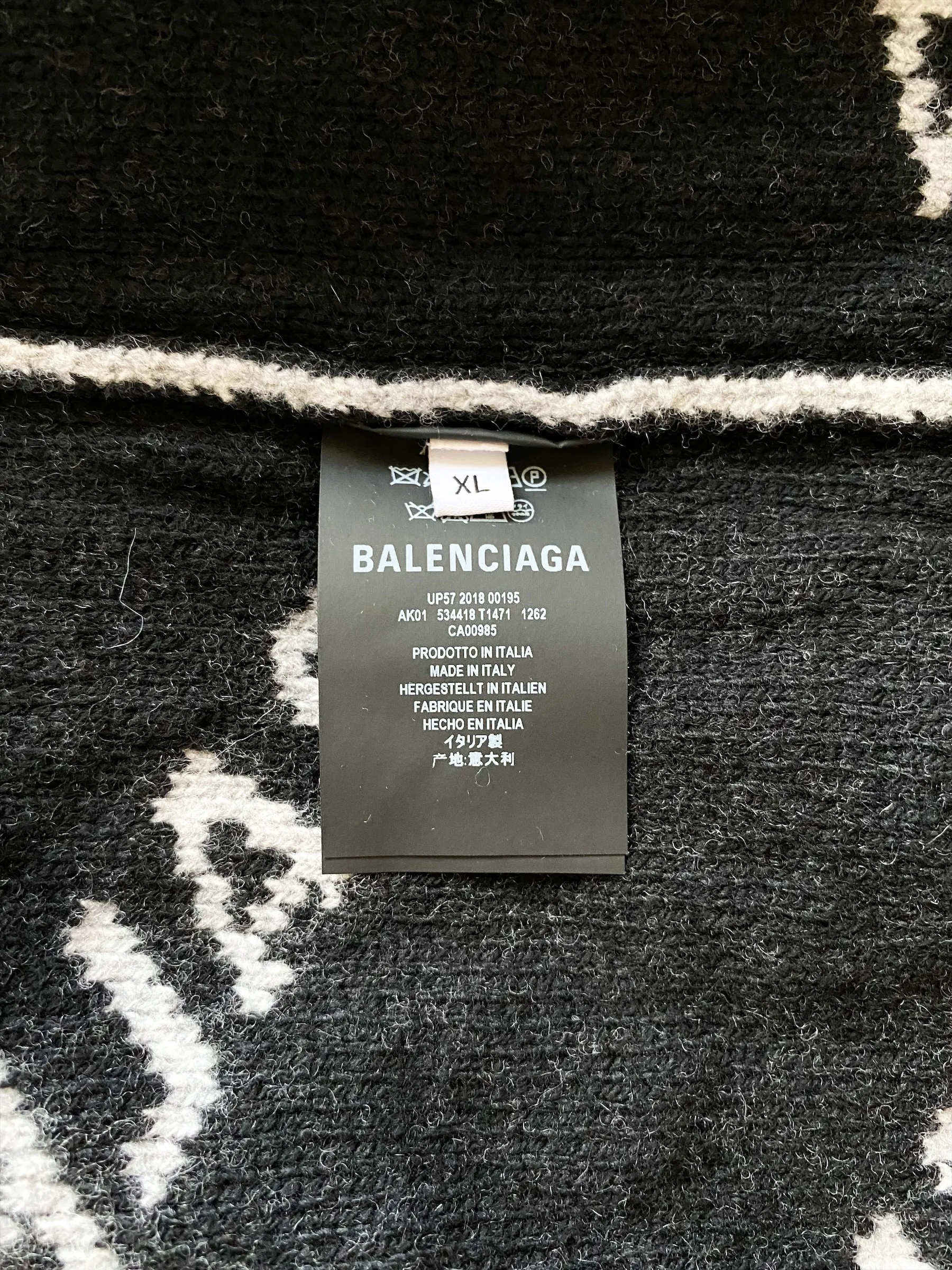 Balenciaga Grey All Over Logo Sweater