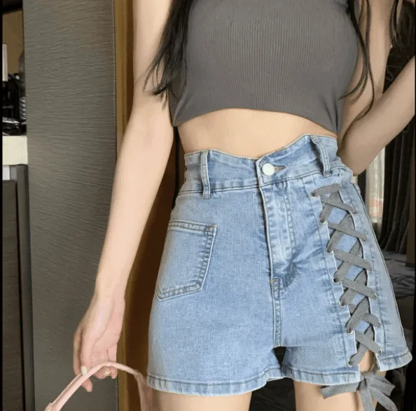Bandage Jeans Shorts - Leisure Style and Comfort