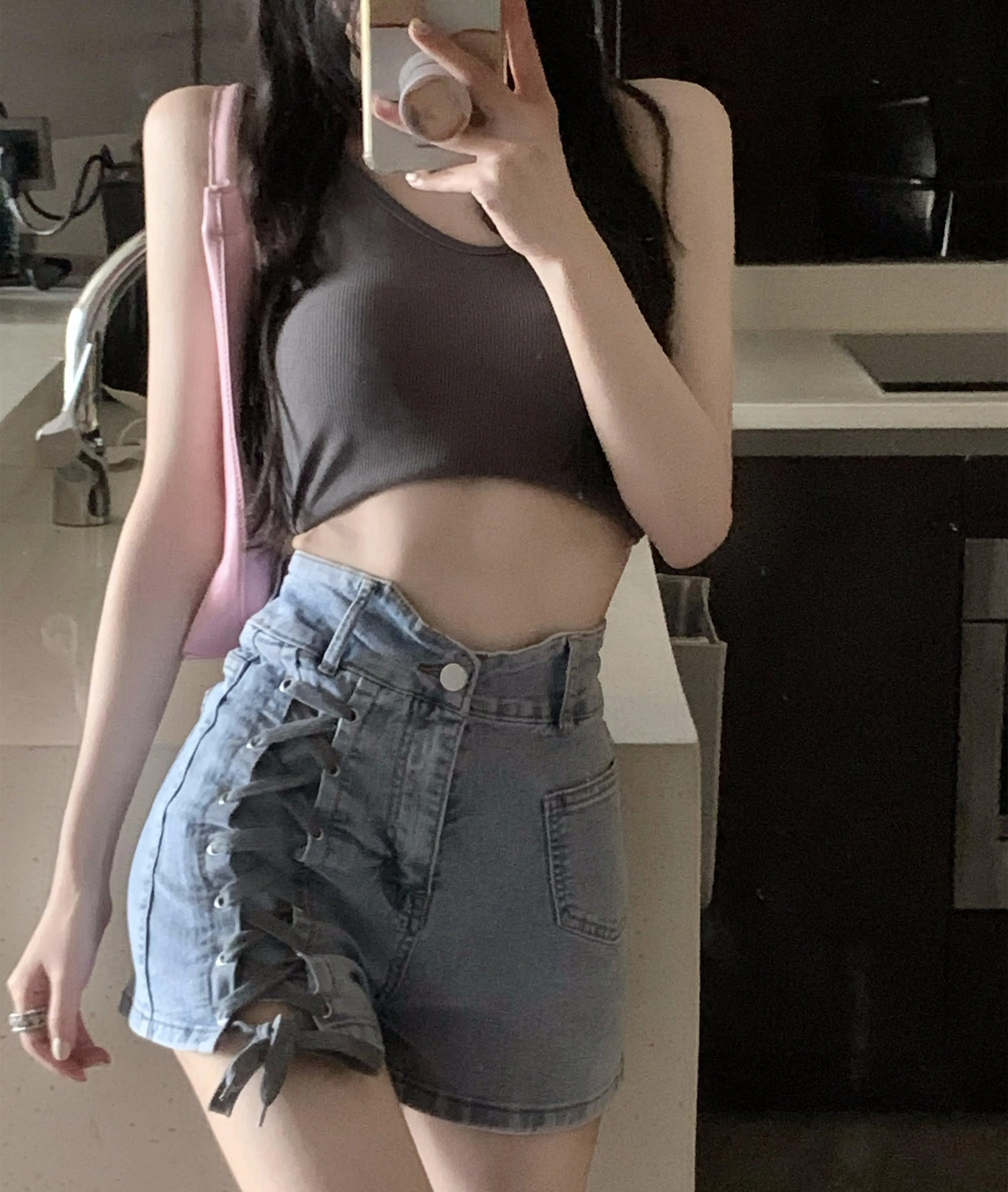 Bandage Jeans Shorts - Leisure Style and Comfort
