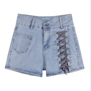 Bandage Jeans Shorts - Leisure Style and Comfort