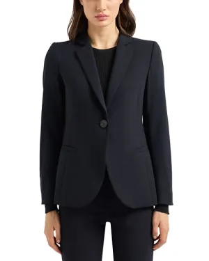 Barathea Emporio Armani One Button Blazer, Black