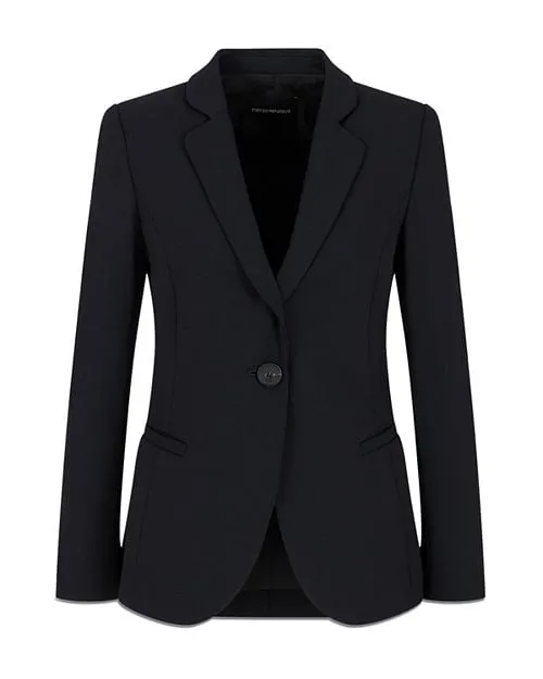 Barathea Emporio Armani One Button Blazer, Black