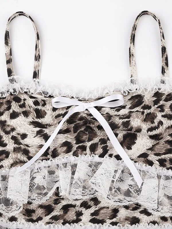 Beatrice leopard lace camisole