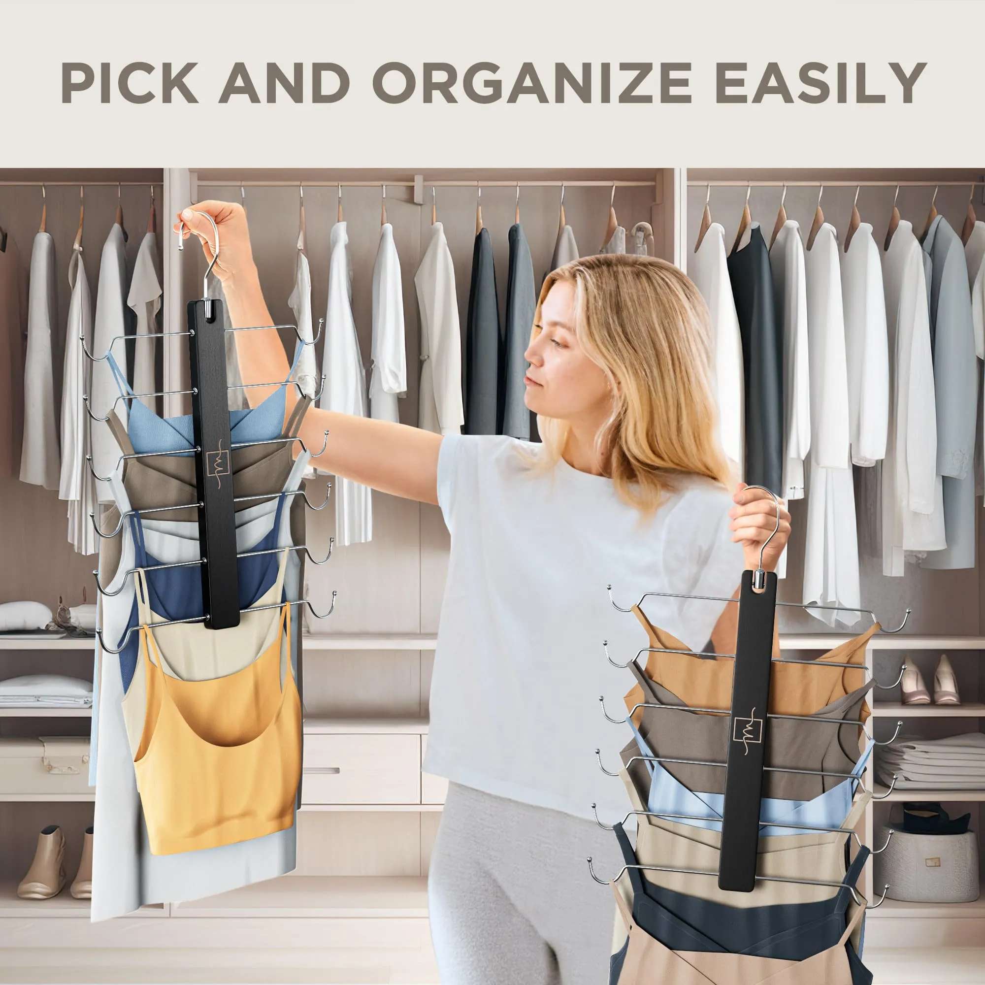 Beechwood Tank Top Hangers with 360° Swivel Hook - 2 Pack