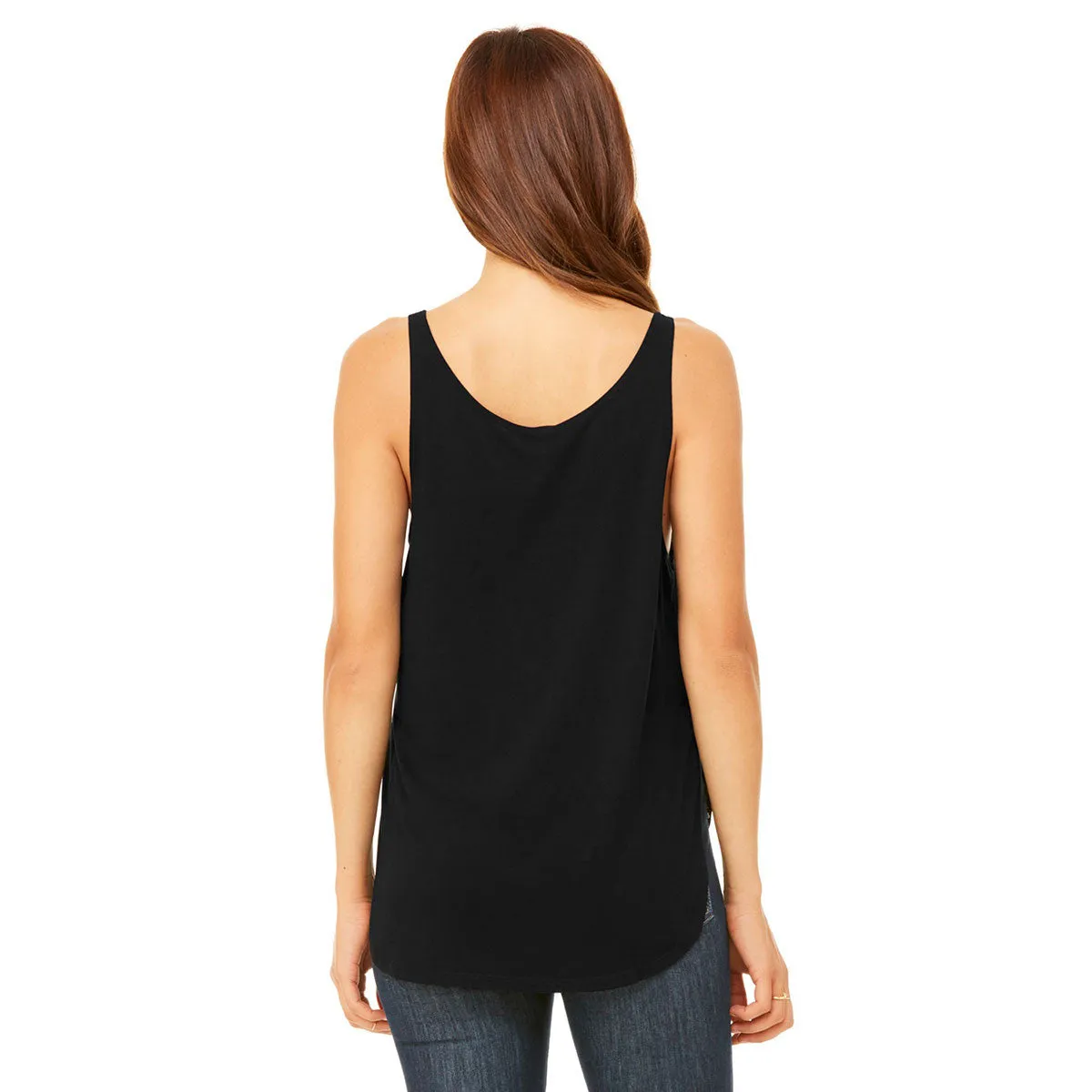 Bella   Canvas Women's Black Flowy Side Slit Tank