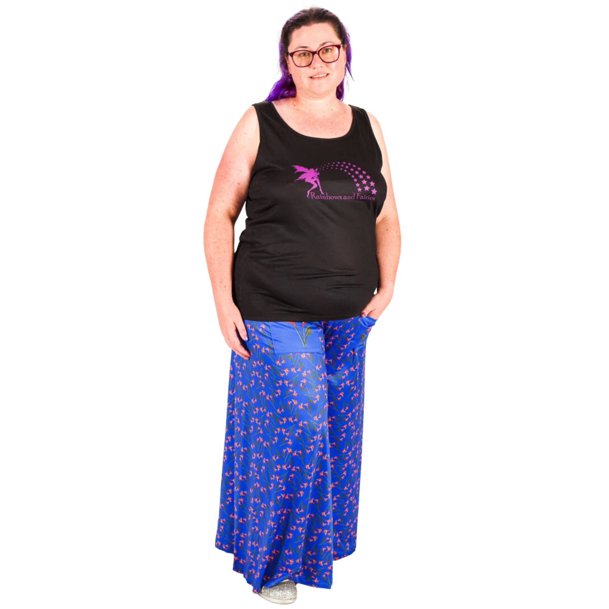 Bird Of Paradise Wide Leg Pants With Pockets