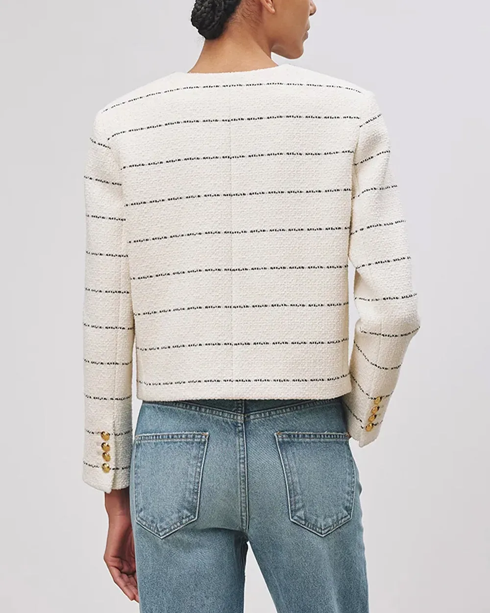 Black and Ivory Stripe Paige Jacket