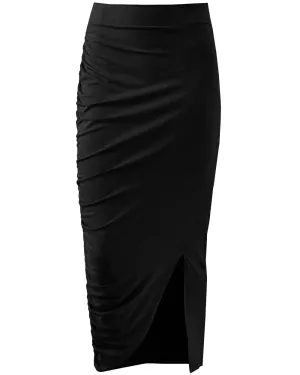 Black Jersey Ruched Lui Skirt