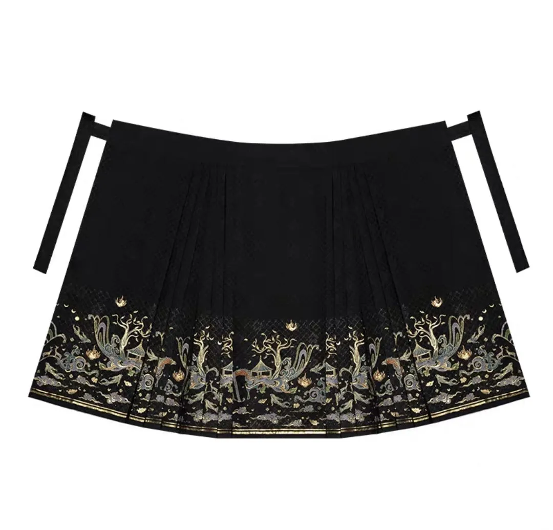 Black modern hanfu set| Ma mian qun|Ming dynasty