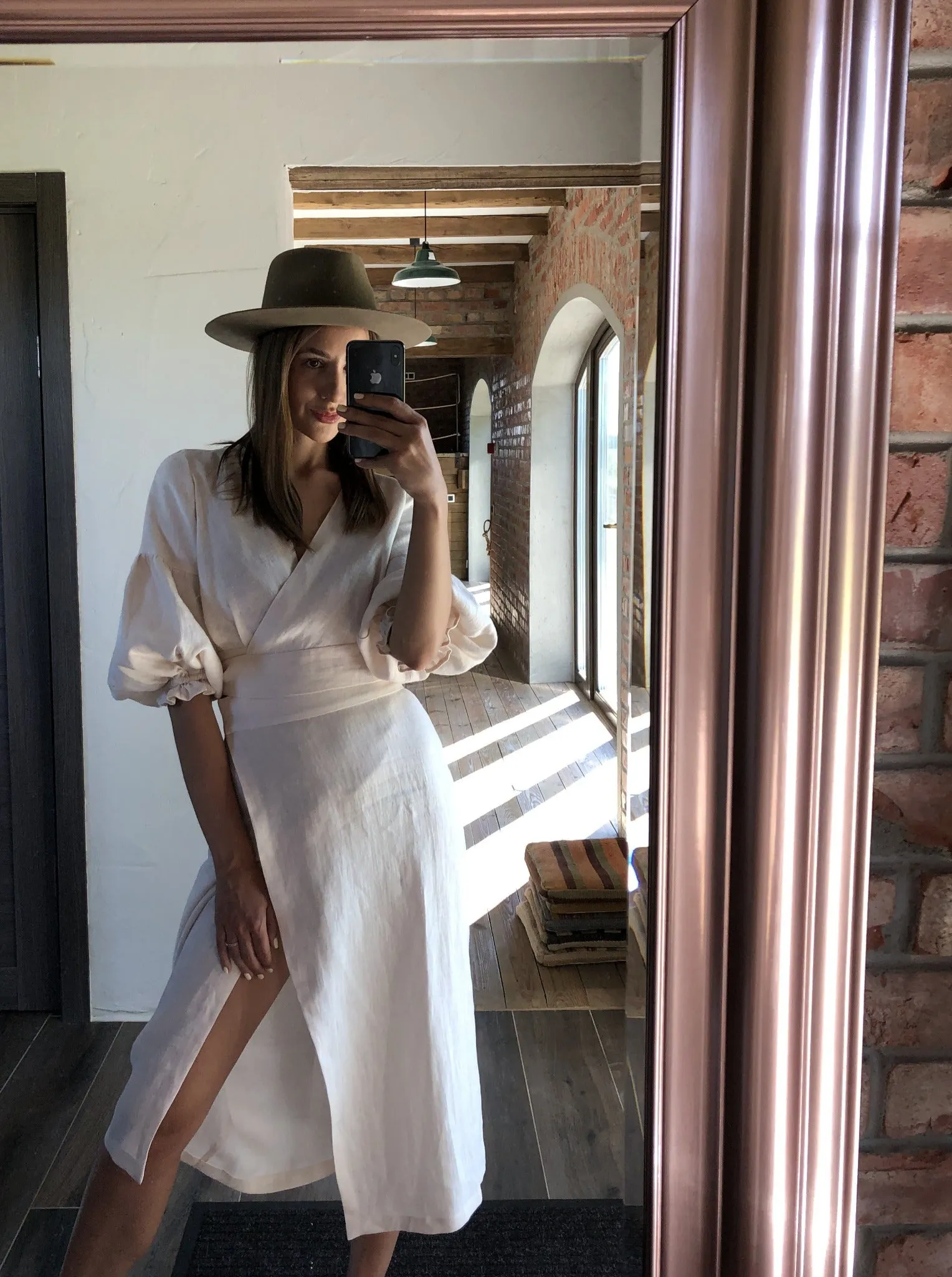 Bloom Linen Wrap Midi Skirt