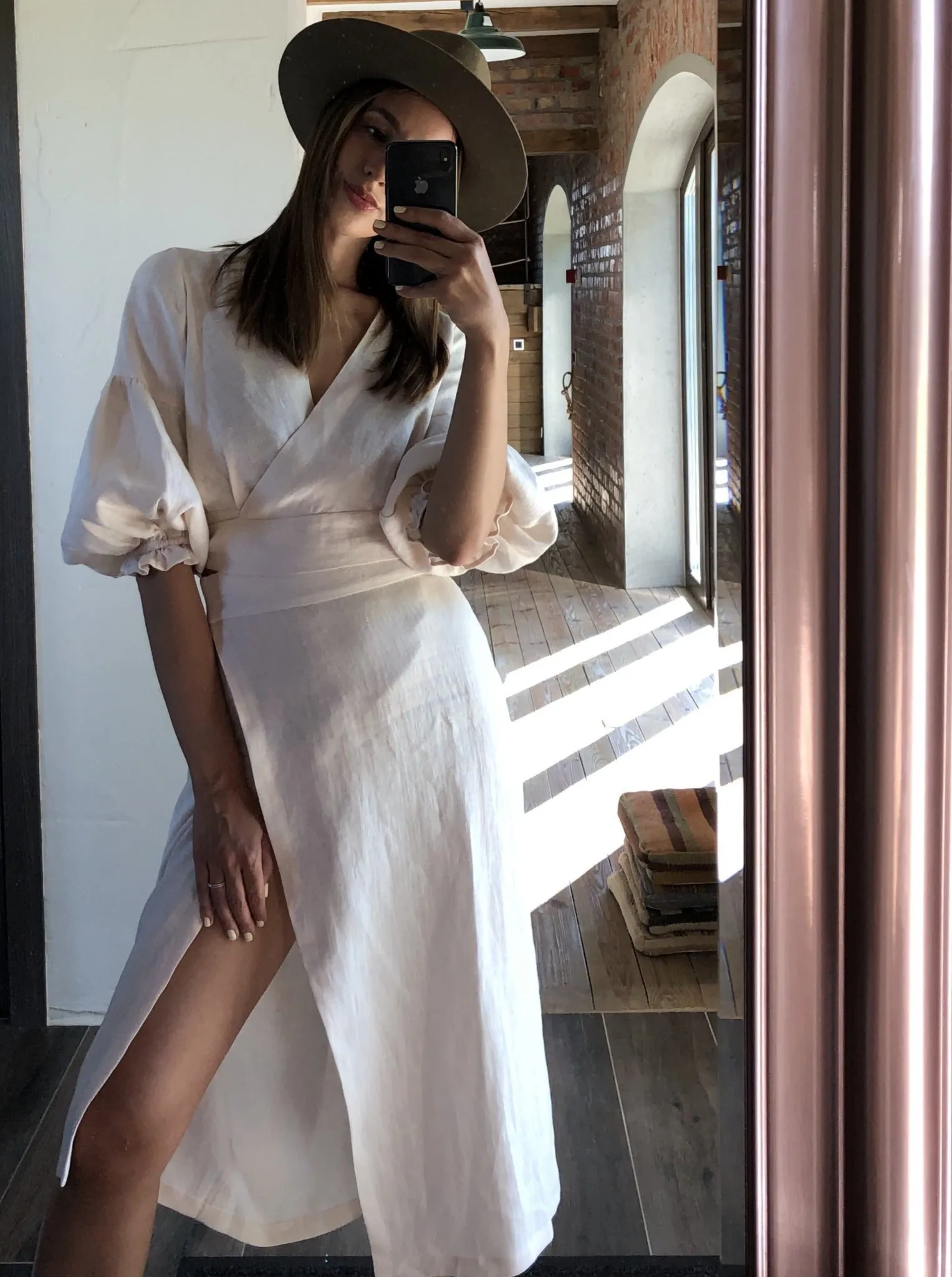 Bloom Linen Wrap Midi Skirt